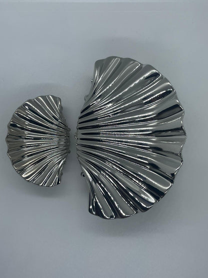 Sheru Muschel-Haarklammer groß in silber